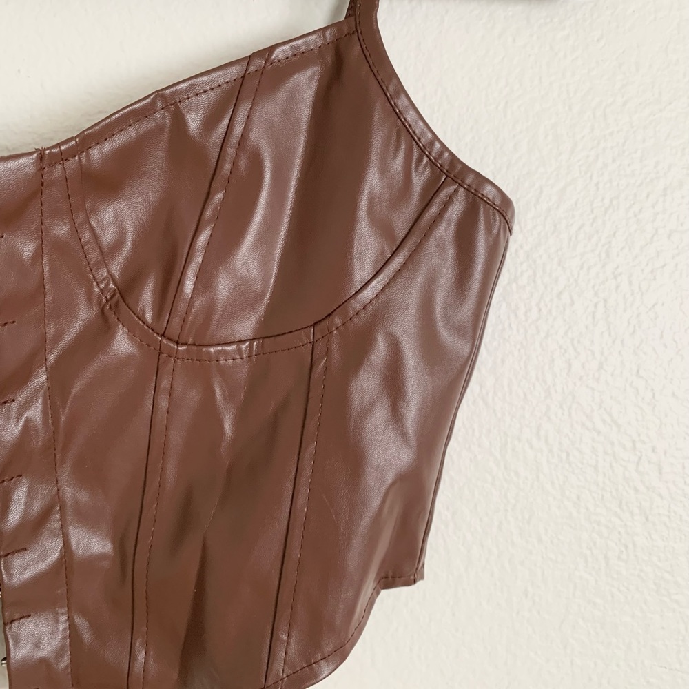 Brown Corset Crop Top